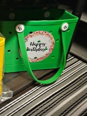 Happy Birthday Green SMALL BOGG LIKE BAG